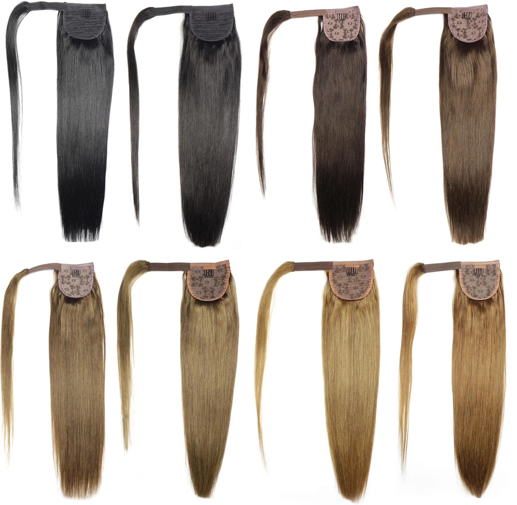 ZZHAIR 100% Human Hair Extensions 16&quot;-28&quot; Machine Made Remy Magic Wrap A... - $136.88