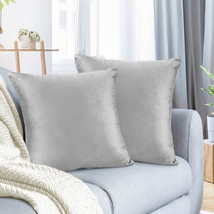 Light Gray 12&quot;x20&quot; Throw Pillow Covers Set 2 Sofa Velvet Cushion Cases - £20.47 GBP