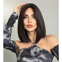 Short Straight Synthetic Natural Brown Bob Wigs Shoulder Length Wigs for Women - £23.92 GBP