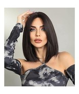 Short Straight Synthetic Natural Brown Bob Wigs Shoulder Length Wigs for... - $41.41 CAD