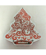Empty Walkers shortbread red white Christmas tree shape collectible tin - $27.01 CAD