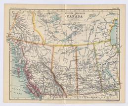 1912 Antique Map Of Western Canada British Columbia Alberta / Verso Winnipeg Map - £22.66 GBP