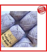 6 Skeins of Cotton Blend Yarn - 852 Yards Ideal for Baby Projects in Lav... - $63.34 CAD