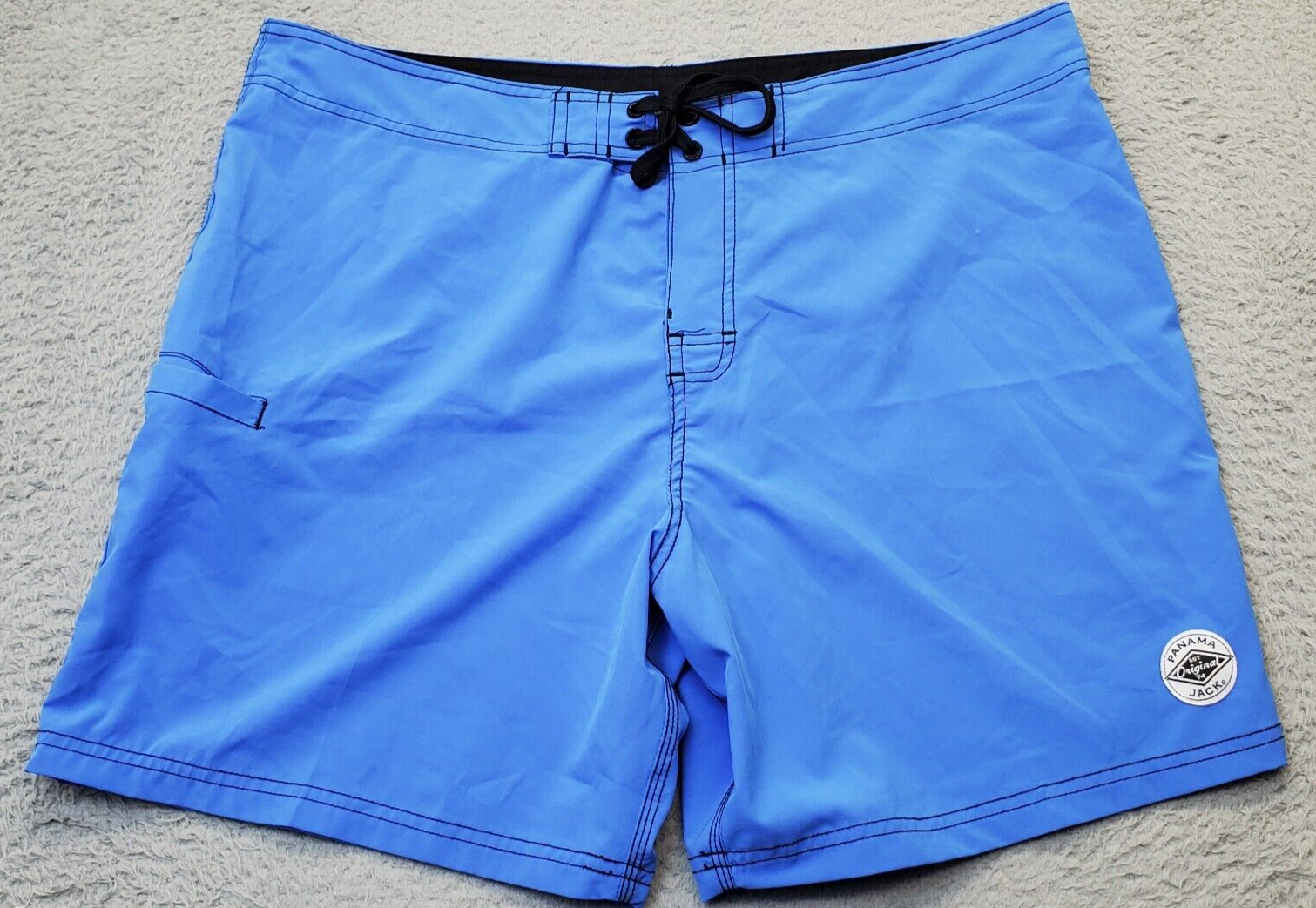 Panama Jack Board Shorts Men&#39;s 40 Blue Polyester High Rise Swimwear Draw... - $18.49