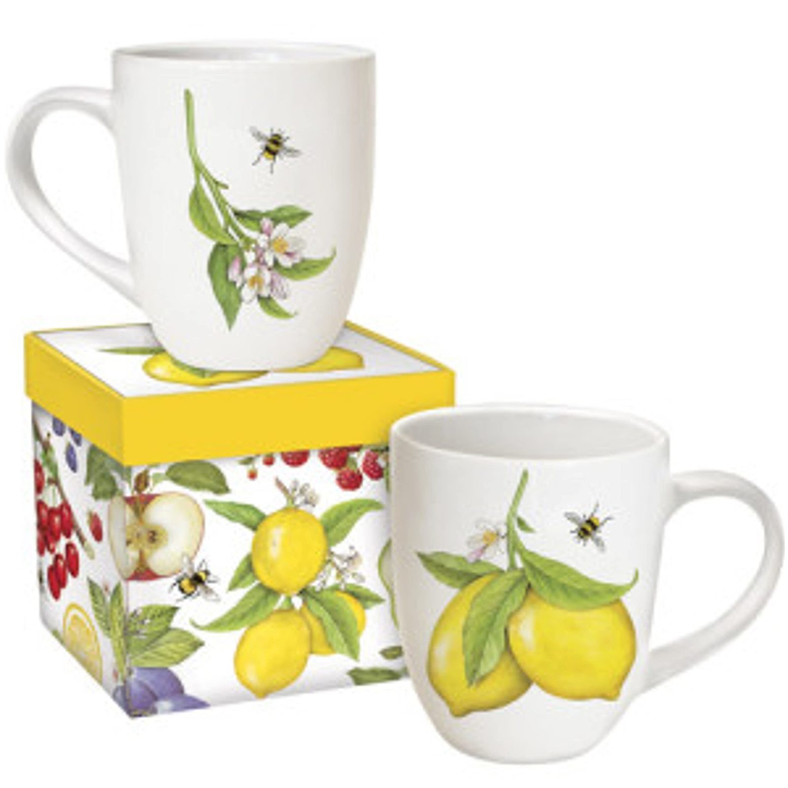 Mary Lake Thompson Z1931BM Lemon Boxed Ceramic Mug 16 Ounces White - $28.99