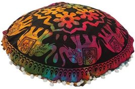Round Mandala Flore Pillow Cushion 32&quot; Seating Throw Cover Hippie Decora... - £11.84 GBP