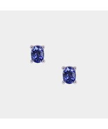 Sapphire Stud Earrings, 14k White Gold, Oval Cut, Sapphire is September&#39;... - £319.71 GBP