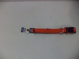 Petmate 1&quot; Nylon Reflective Stitching Padded Adjustable Dog Collar in Orange - £12.48 GBP