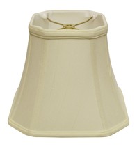12" Ivory Slanted Square Bell Monay Shantung Lampshade - $2,055.11 MXN
