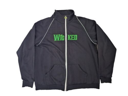 Primary image for Wicked OZ Black Green Full Zip Light Weight Track Jacket Women's Size 2XL