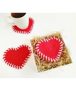 Valentines day Gifts for Her Heart Handmade Coasters set of 4 for Drinks - $24.43
