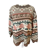 Vintage Dana Scott Floral Cottage Grandma Core Knitted Pullover Winter S... - $35.99