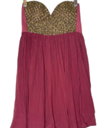 One Teaspoon Last Dance Corset Cocktail Mini Dress Size 6 Burgundy Strap... - $22.43 CAD