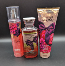 Bath &amp; Body Works  A THOUSAND WISHES Shimmer Diamond Mist, Gel, SHEA Cre... - $40.98