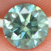Green Diamond Loose Round Shaped Fancy Color 0.64 Carat SI1 Enhanced Real 5.35MM - £423.16 GBP
