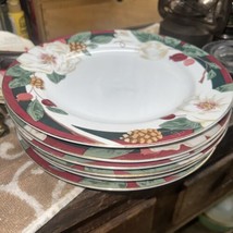 Set of 6 Tienshan Fine China Magnolia 10&quot; Dinner Plates RETIRED - £23.94 GBP