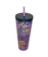 2022 Starbucks Purple Floral Wave Venti Tumbler with Purple Straw - New - $24.18 CAD