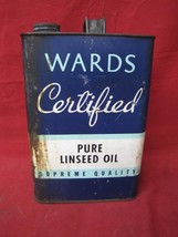 Vintage Wards Certified Pure Raw Linseed Oil Gallon Can - £18.73 GBP