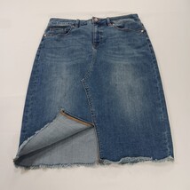 Tribal Denim RN#143728 Women's Blue Cotton Blend Front Slit Denim Skirt Size 8 image 13