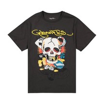 Ed Hardy Men's Ace Skull Throwback Graphic Tee Charcoal - $879.91 MXN