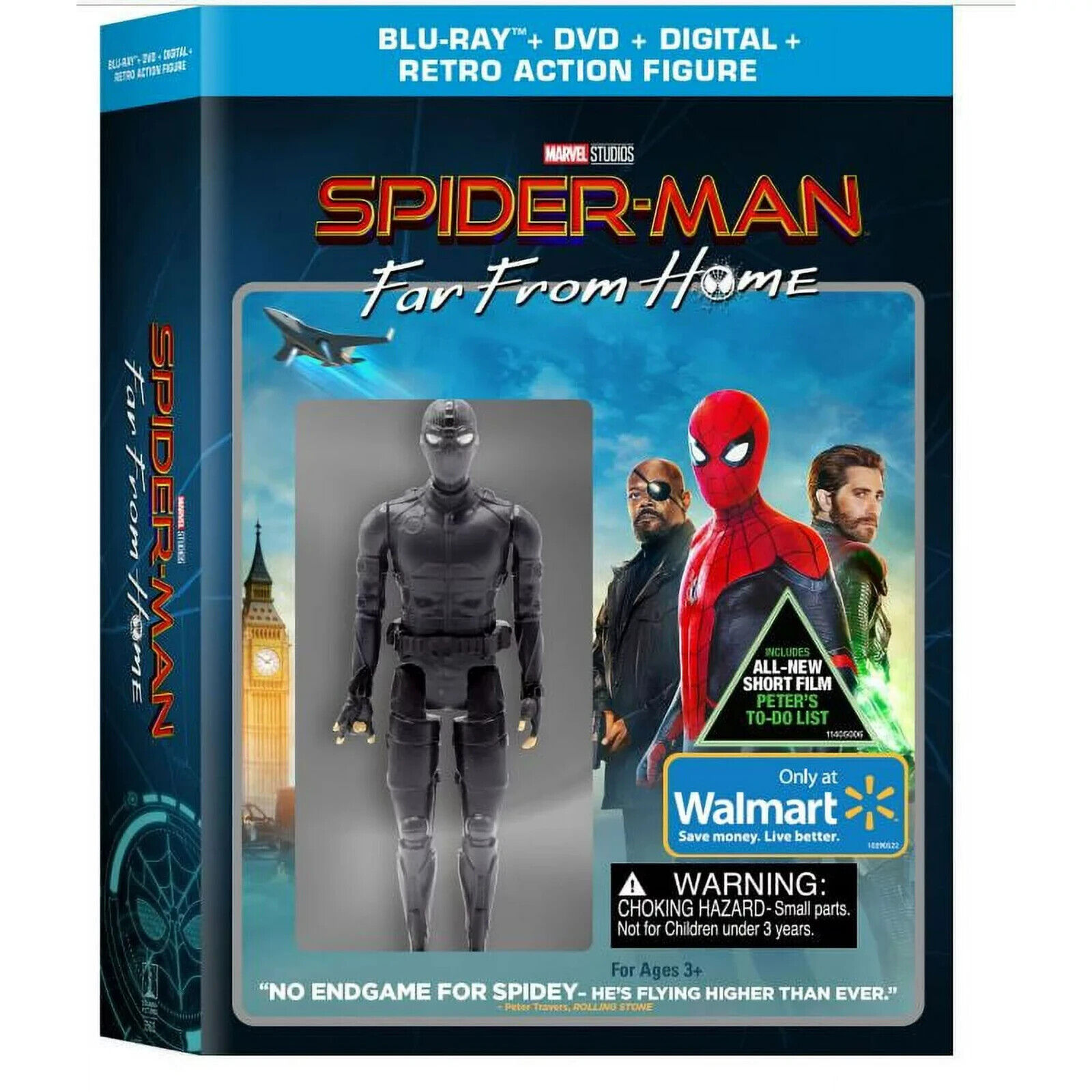 SPIDER-MAN Far From Home W/Retro Action Figure (Blu-ray/DVD/Digital) -New Sealed