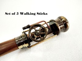 Brass handle for steam engine, wooden walking stick, rods...-
show original t... - £80.97 GBP