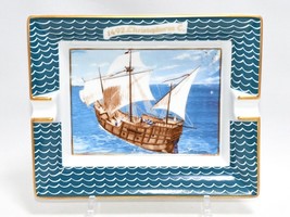 Hermes Change tray 1492. Christophorus C. blue porcelain Ashtray sailing ship - £449.81 GBP