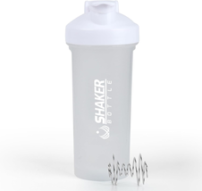 Protein Shaker Bottle 24Oz- Leak- Proof GYM Shaker Cup with Handle and M... - £10.92 GBP