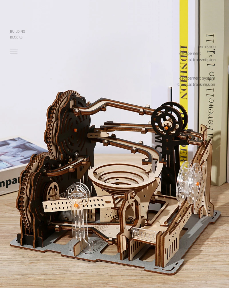 Marble Run 3D Puzzle Wood Wooden Model Building Kits Toys Assembly Model... - $61.51 CAD