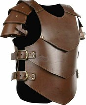Medieval Armor Brown Chest Jacket With shoulder Leather Costume gift item - £177.31 GBP