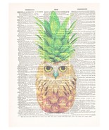 Art N Wordz Pineowlple Pineapple Owl Dictionary Page Pop Art Wall Print ... - €21,30 EUR