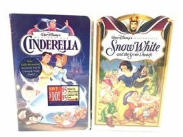 Snow White And The Seven Dwarfs &amp; Cinderella (VHS) Disney Masterpiece Vintage  - £28.38 GBP
