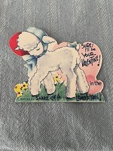 Shake of a Lambs Tail Valentines Day Card Early 1900&#39;s Die Cut Out Vintage  - £3.73 GBP