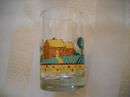 * 2 Vintage Crisa Signed Farm Scene Small Breakfast Juice Glass Tumblers 1980&#39;s - £9.55 GBP