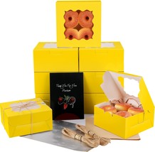 Yellow Cookie Boxes with Window 36packs 6x6x3 Yellow Bakery Box Pastry Box - £35.17 GBP