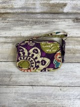 Vera Bradley Zip-Around Card Wallet PLUM CRAZY Purple Wristlet - £7.58 GBP