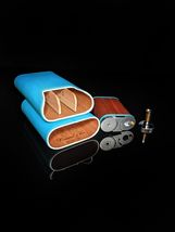 Brizard Positano Leather Cigar Carrying Case with Table Lighter NIB ( No Fuel ) image 6