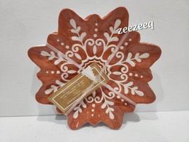 Cupcakes and Cashmere Gingerbread Cookie Snowflake Melamine 9” Snack Pla... - $29.69