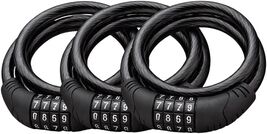 3 Pack 4ft Steel Bike Lock Cable Resettable Combo Code Black - $14.84