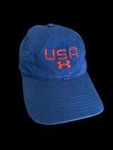 Under Armour USA Baseball Hat Ball Cap Blue Stitched Spell Out Olympics ... - $344.66 MXN