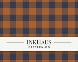 Orange and Blue Gingham Seamless Pattern - Blue Custom Plaid Digital Dow... - €5,14 EUR