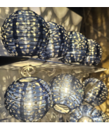 Pattern Paper Lantern Globe String Lights Blue Set of 2 - $29.69