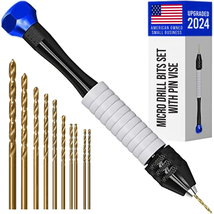 HSS Micro Twist Drill Bits Set with Pin Vise for Jewelry and Miniature C... - $13.53