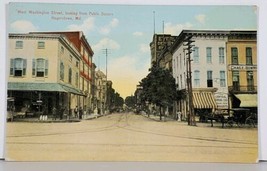Hagerstown Md West Washington St Looking From Public Square Postcard K7 - £7.15 GBP