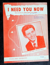 I Need You Now-by Eddie Fisher - 1953 Sheet Music by Jimmie Crane and Al Jacobs - £1.99 GBP