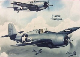 Framed 4&quot; X 6&quot; Print of a WWII Grumman F4F &quot;Wildcat&quot;.  Hang on wall or display. - £11.78 GBP