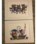 2 Vintage 2005 Nursery Rhyme 3 Men in Tub,3 Blind Mice Prints by LeBuang... - $17.20
