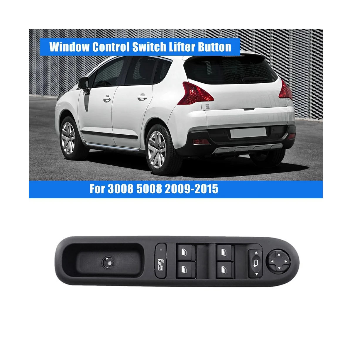 Car Front Left Door Master Power Window Control Switch Lifter Button for  3008 5 - £124.62 GBP