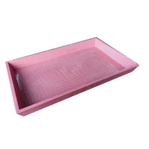 A&amp;B Home Pink Urban Vogue Faux Leather Tray 21x13x2&quot; - £39.34 GBP