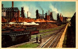 Vintage Chrome POSTCARD-Pittsburgh &amp; Lake Erie Railroad Co -US Steel Oh Wks-bk37 - £5.84 GBP